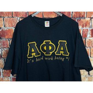 Alpha Phi Alpha Fraternity Men’s Black Gold Embroidered 3XL T-Shirt Greek Life